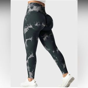 Marble butt scrunch leggings